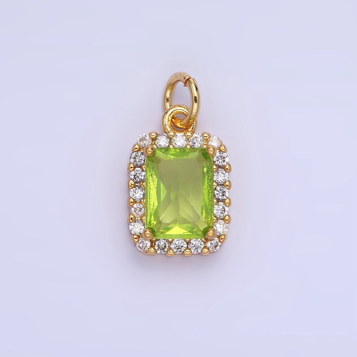 14K Gold Filled Baguette Micro Paved CZ Charm in Gold & Silver | W675 - W682