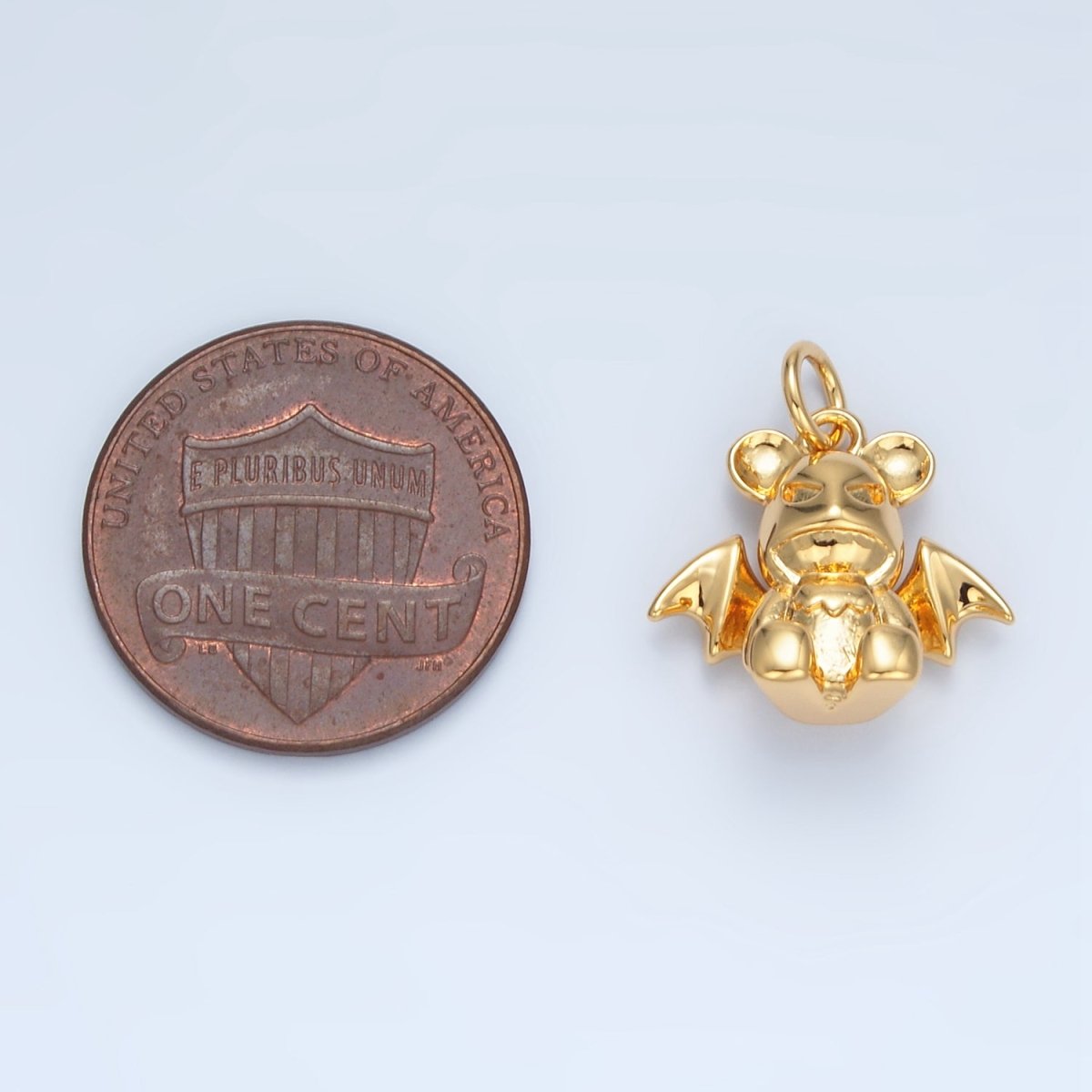14K Gold Filled 15mm Mini Dog Bat Animal Charm | AC175