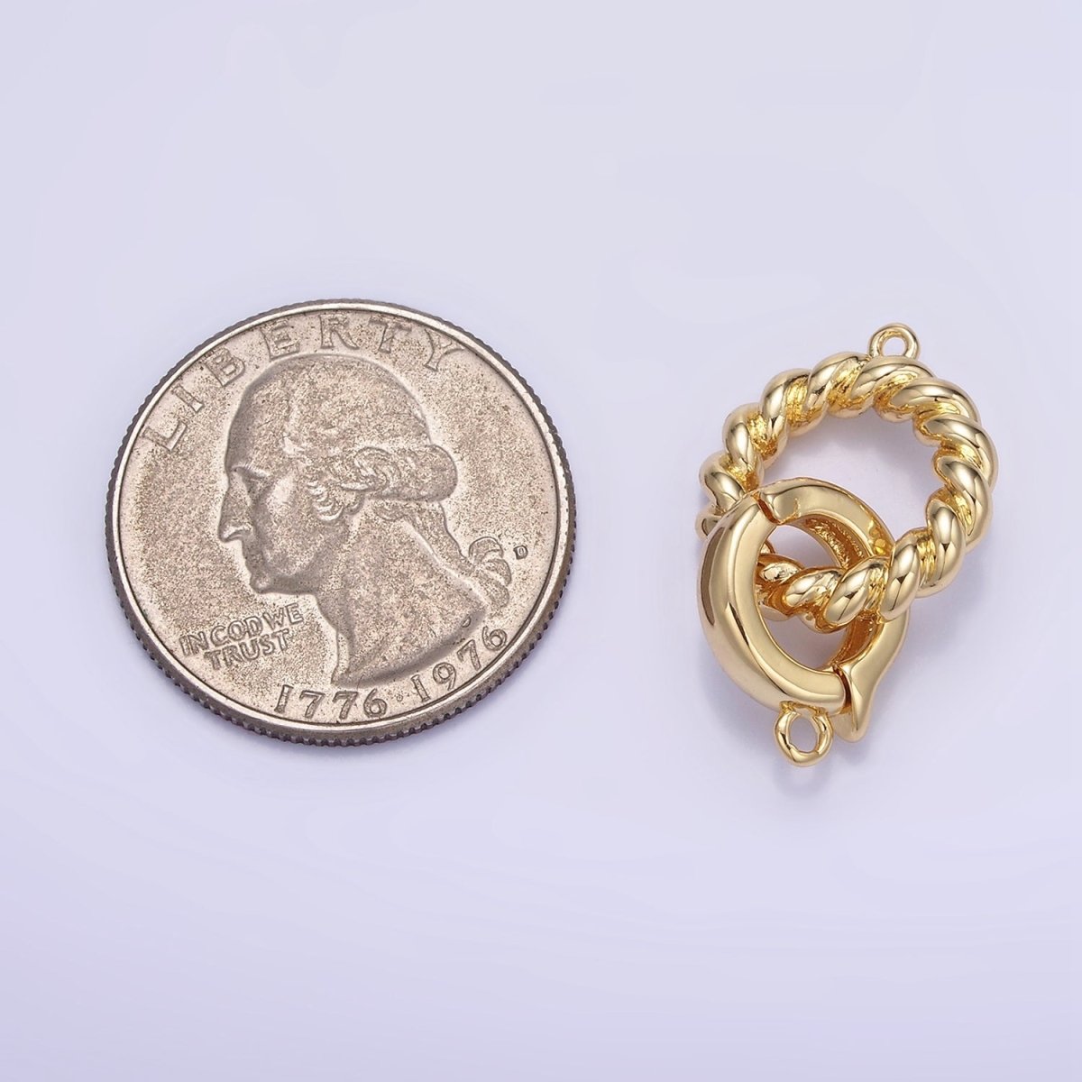 14K Gold Filled Croissant Round Spring Gate Findings Set | Z593
