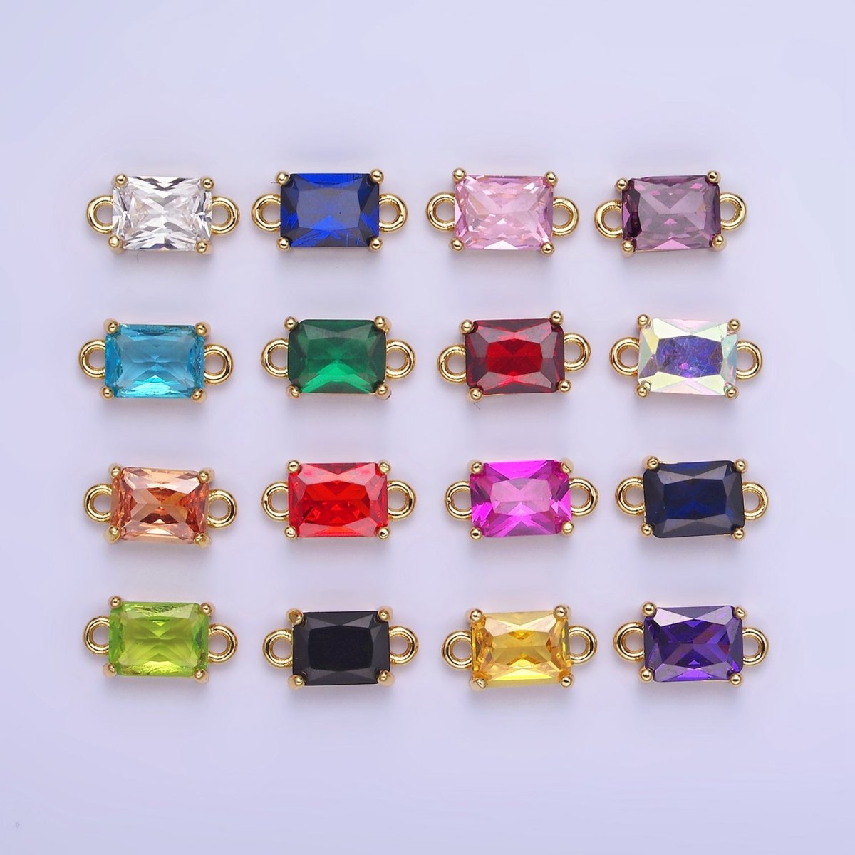 14K Gold Filled CZ Baguette Connector | G422 - G429