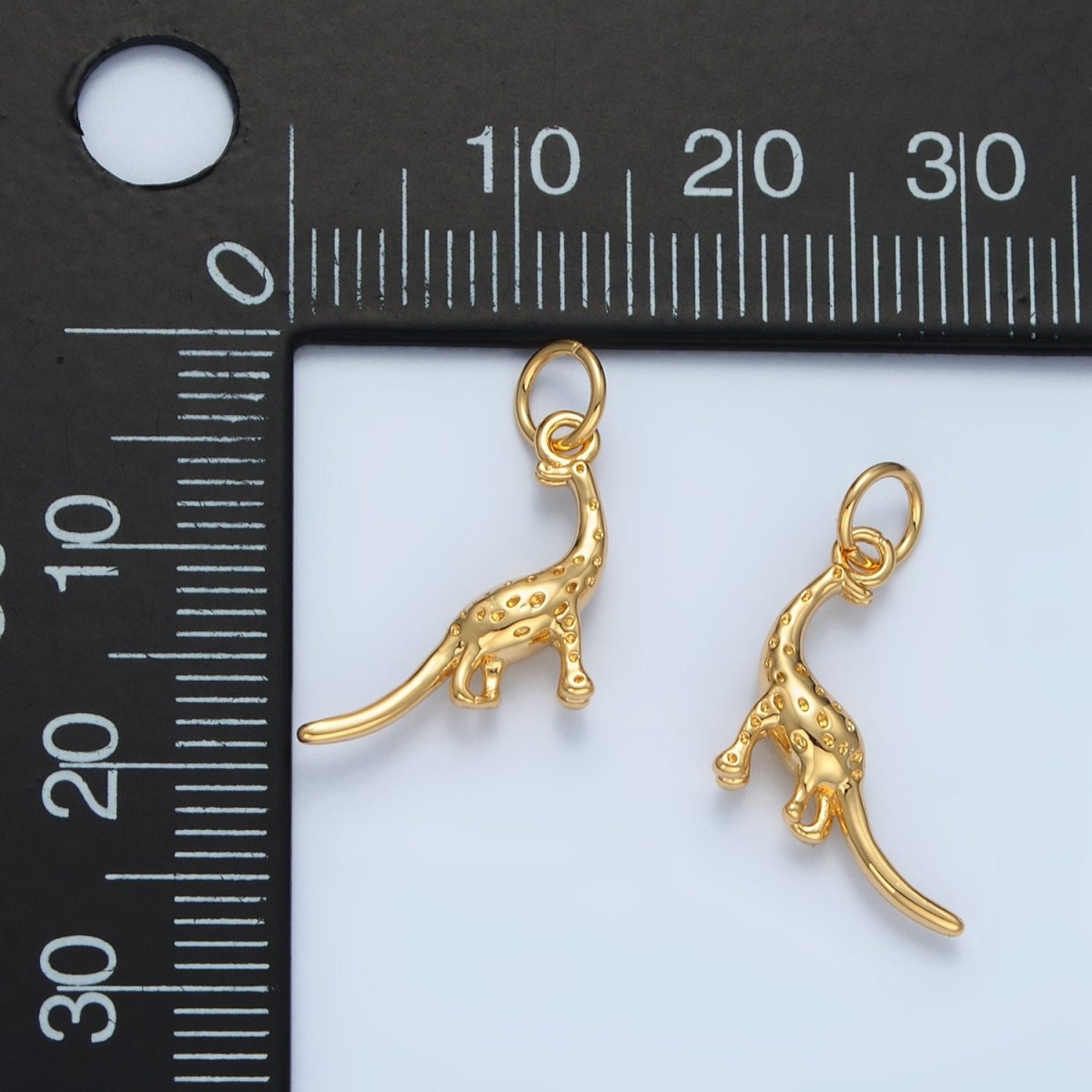 14K Gold Filled Dotted Brachiosaurus Dinosaurs  Prehistoric Animal Charm | AG944
