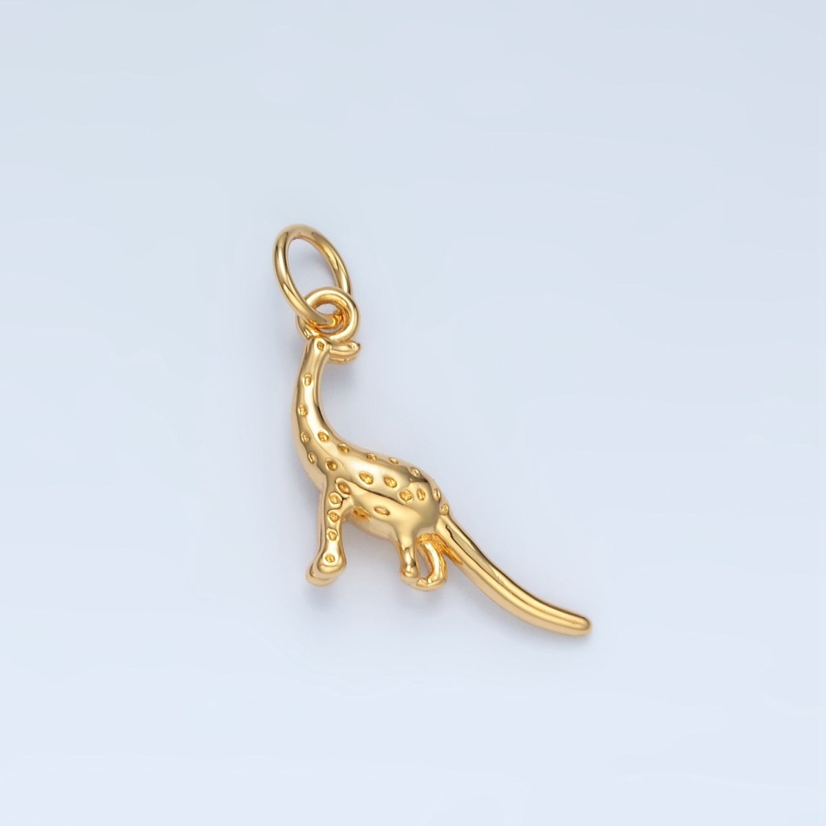 14K Gold Filled Dotted Brachiosaurus Dinosaurs  Prehistoric Animal Charm | AG944