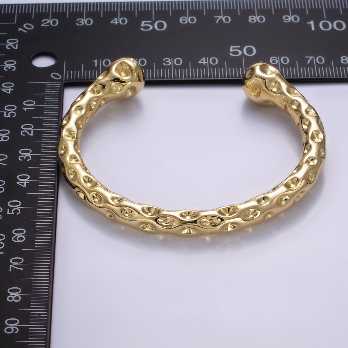 14K Gold Filled Dotted Geometric Cuff Bracelet | WA-2523