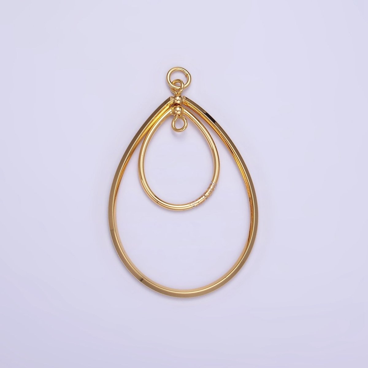 14K Gold Filled Double Band Oval Geometric Minimalist Charm | AG827