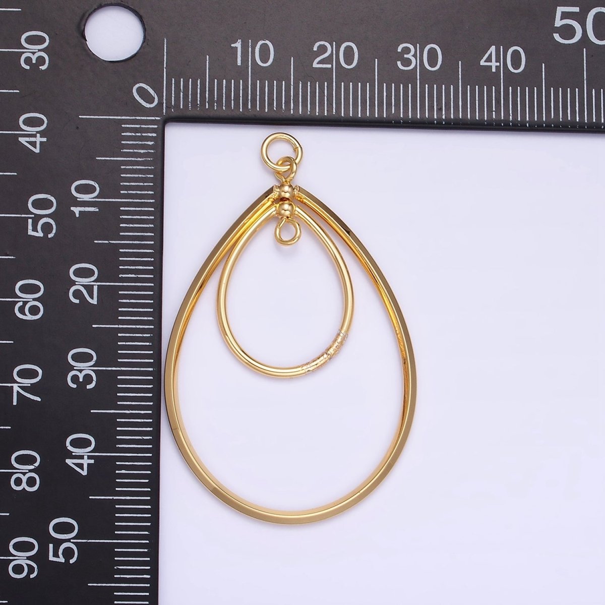 14K Gold Filled Double Band Oval Geometric Minimalist Charm | AG827