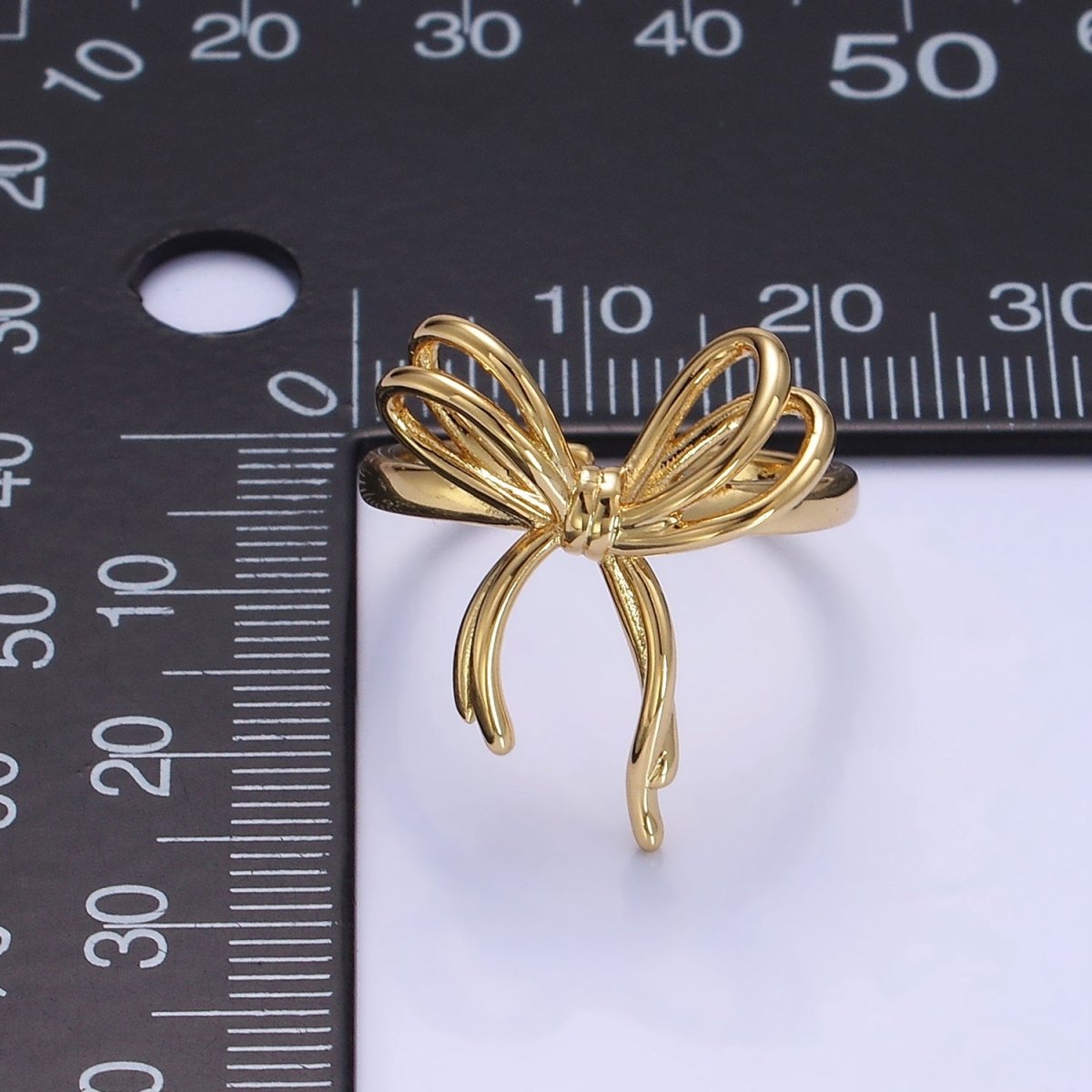 14K Gold Filled Double Tied Bow Ribbon Ring in Gold & Silver | R208 R209