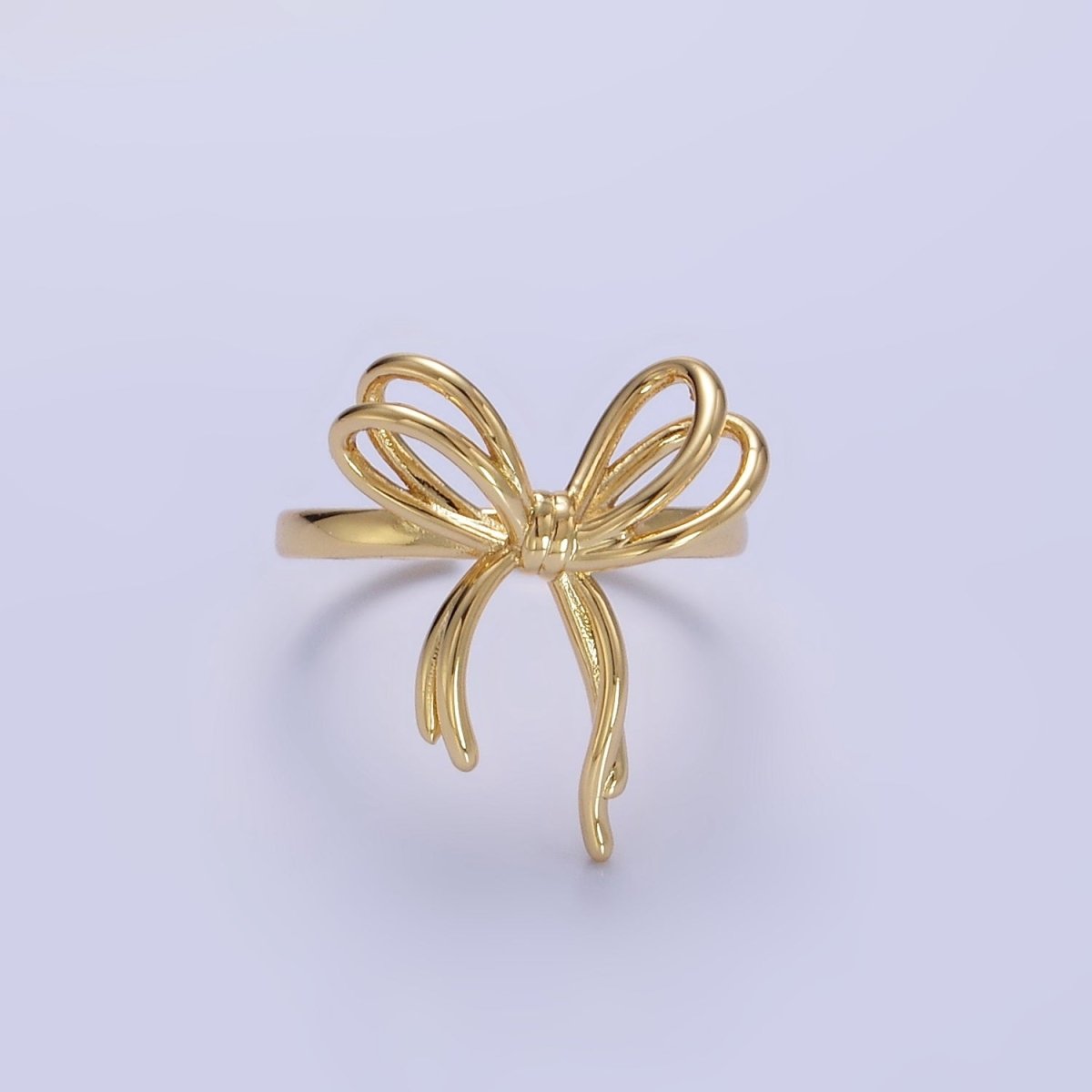 14K Gold Filled Double Tied Bow Ribbon Ring in Gold & Silver | R208 R209
