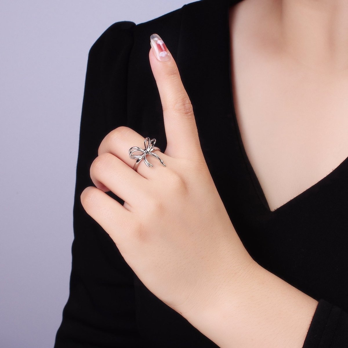 14K Gold Filled Double Tied Bow Ribbon Ring in Gold & Silver | R208 R209
