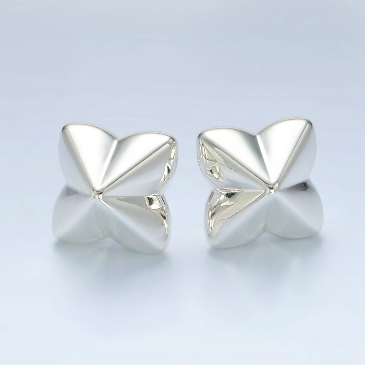 Gold Edged Flower Lightweight Stud Earrings in Gold & Silver | AD701 AD702