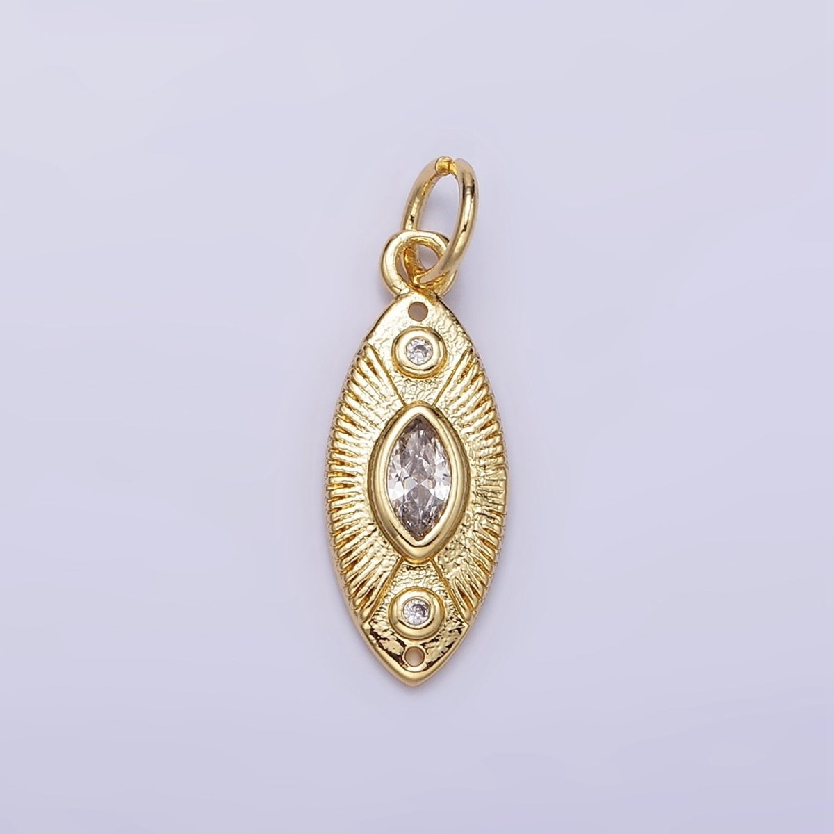 14K Gold Filled Evil Eye CZ Sunburst Sphere Charm | D438