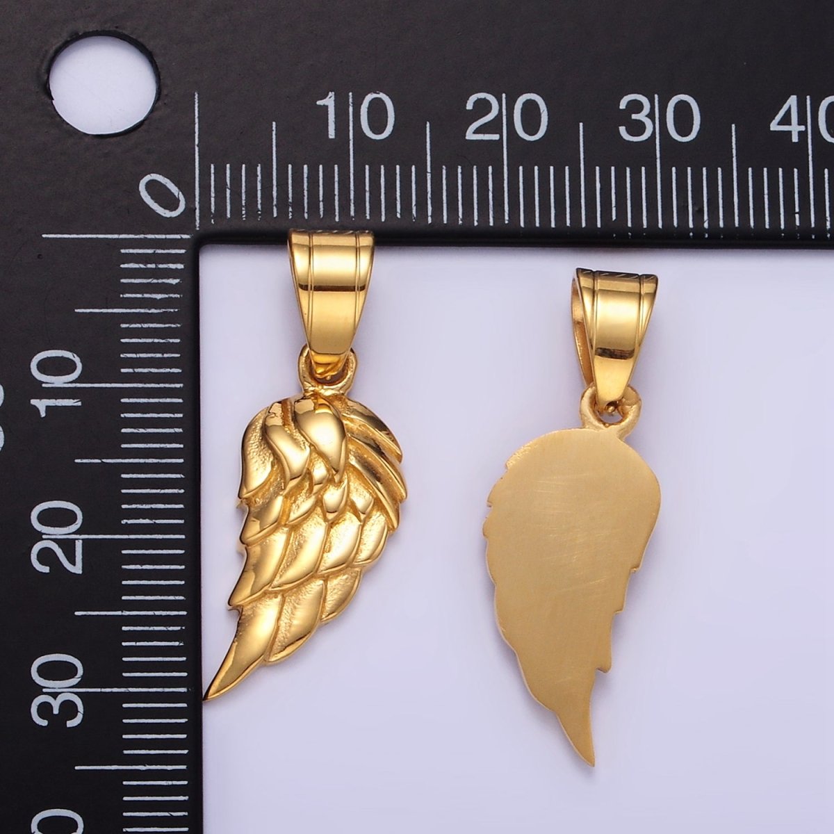 14K Gold Filled Feather Angel Wing Minimalist Pendant | P1457