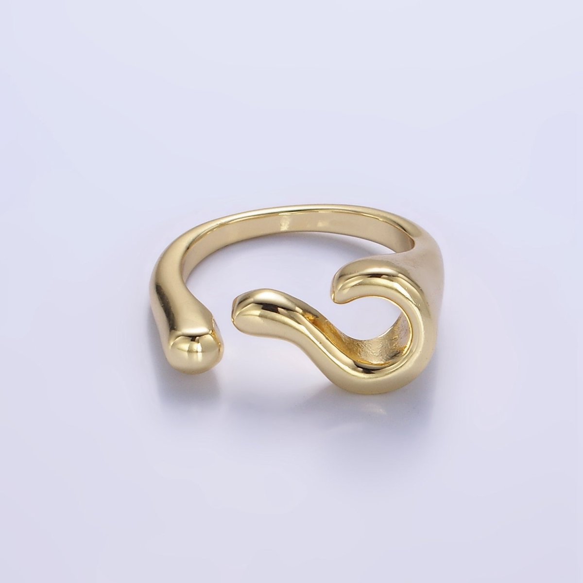 14K Gold Filled Geometric Curved Band Wrap Ring | O416