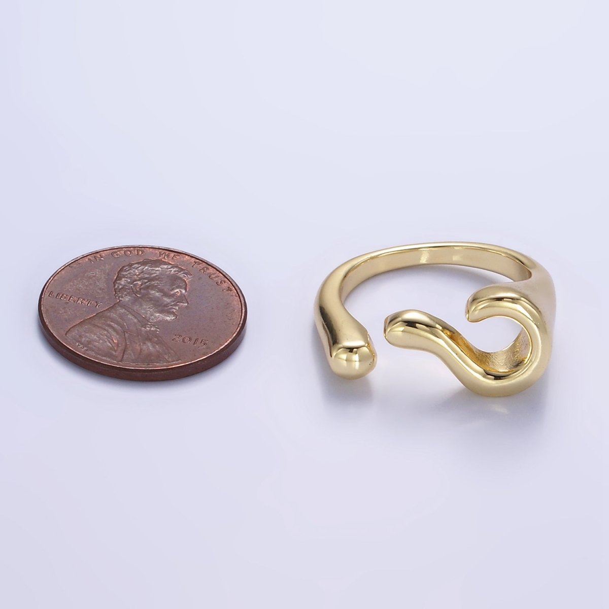14K Gold Filled Geometric Curved Band Wrap Ring | O416