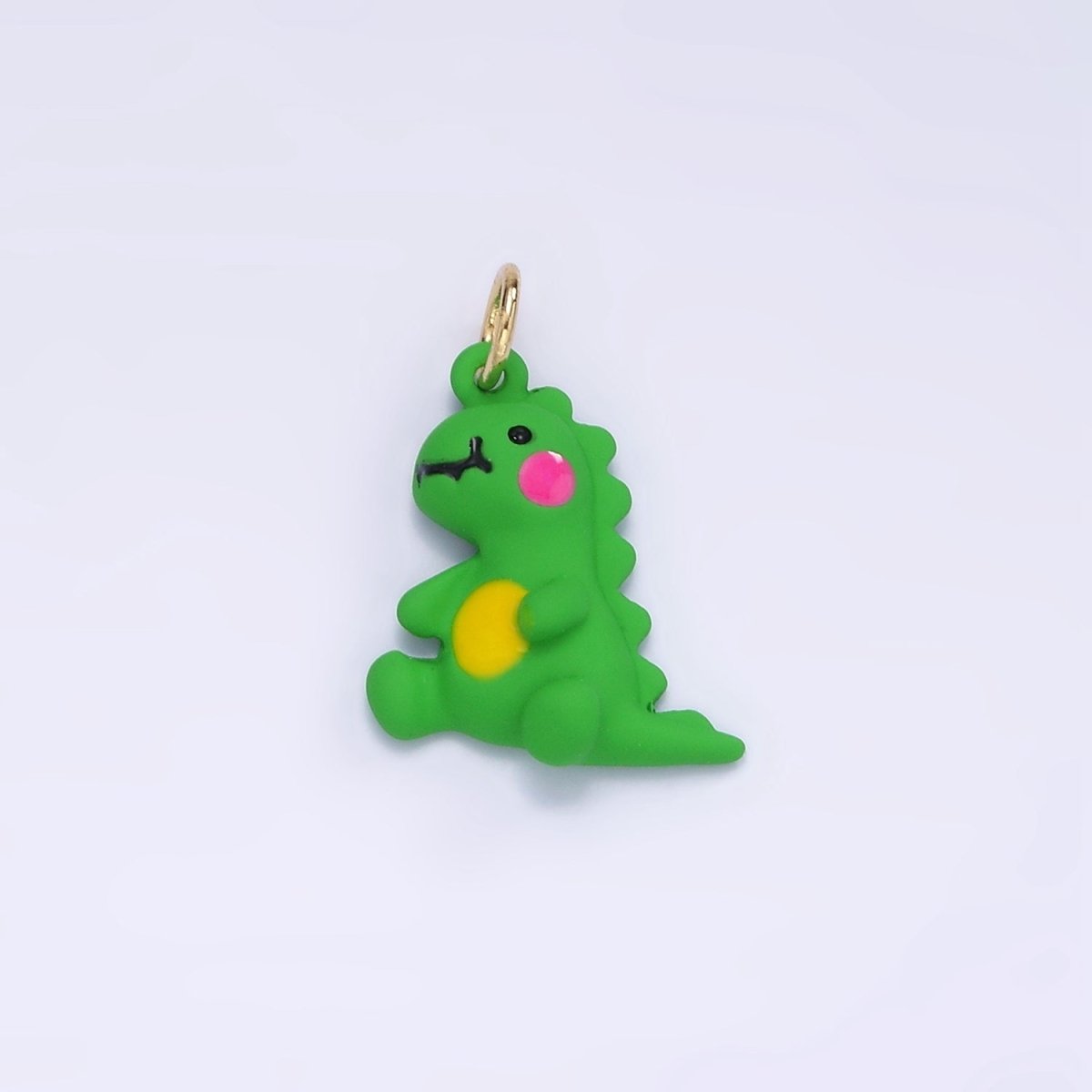 14K Gold Filled Green T-Rex Dinosaur Enamel Mini Charm | D559