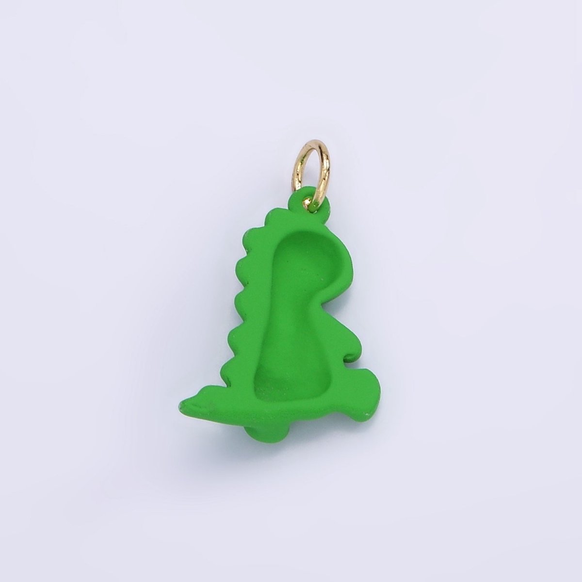 14K Gold Filled Green T-Rex Dinosaur Enamel Mini Charm | D559