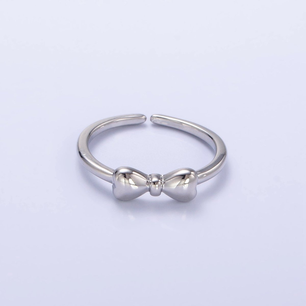 14K Gold Filled Heart Ribbon Dainty Bow Ring in Gold & Silver | O1384 O1385