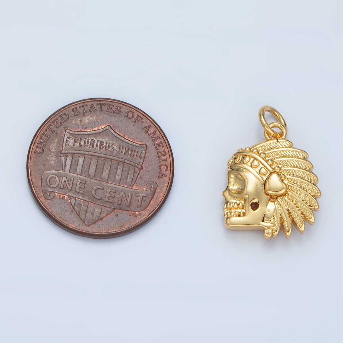 14K Gold Filled Indigenous American Skull Mini Charm | AG882