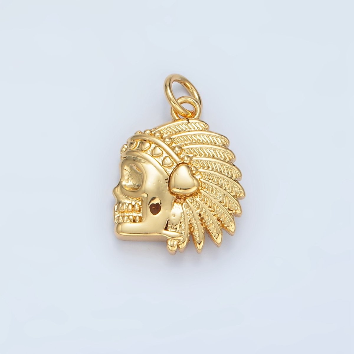 14K Gold Filled Indigenous American Skull Mini Charm | AG882