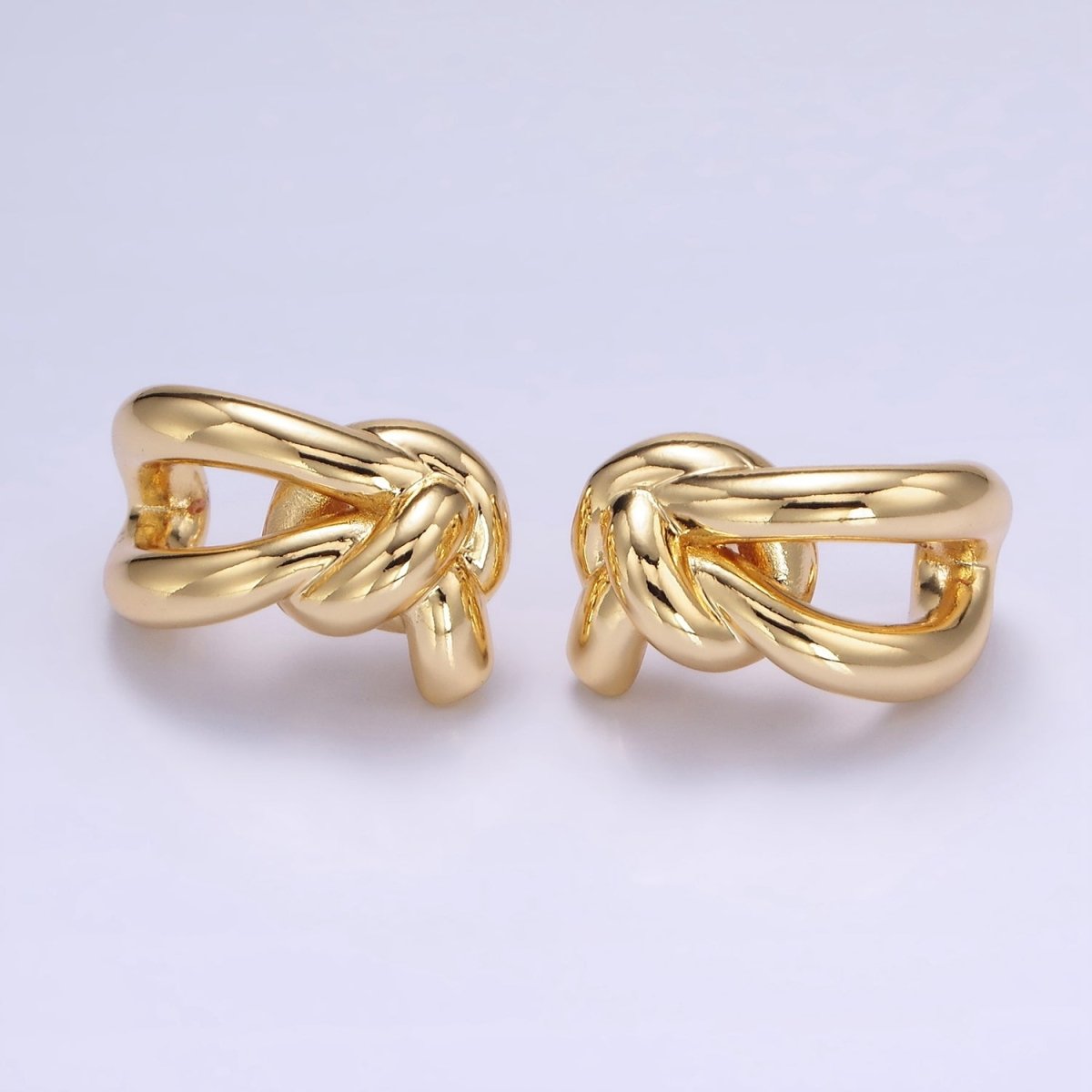 14K Gold Filled Knot Band C-Shaped Hoop Earrings | P506