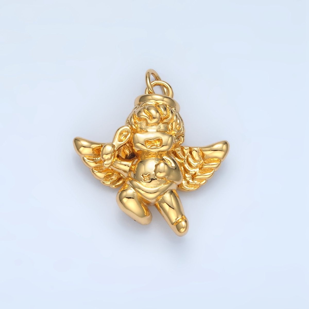 14K Gold Filled Laughing Cherub Baby Angel Charm | AG942