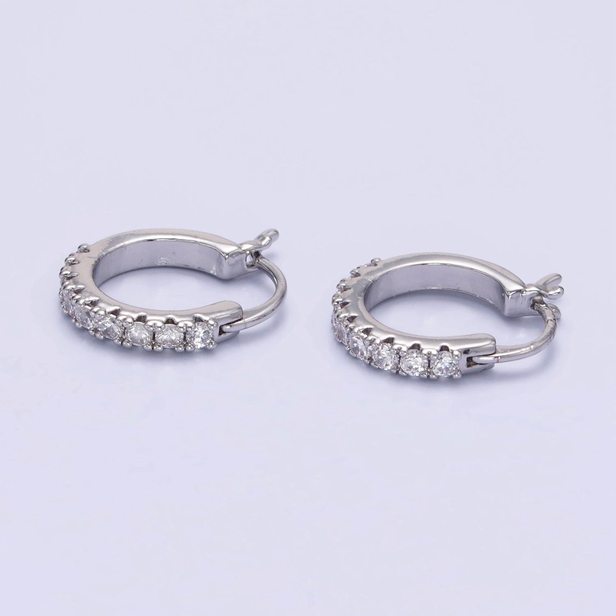14K Gold Filled Micro Paved CZ Cartilage Latch Hoop Earrings | AE123 AB1264