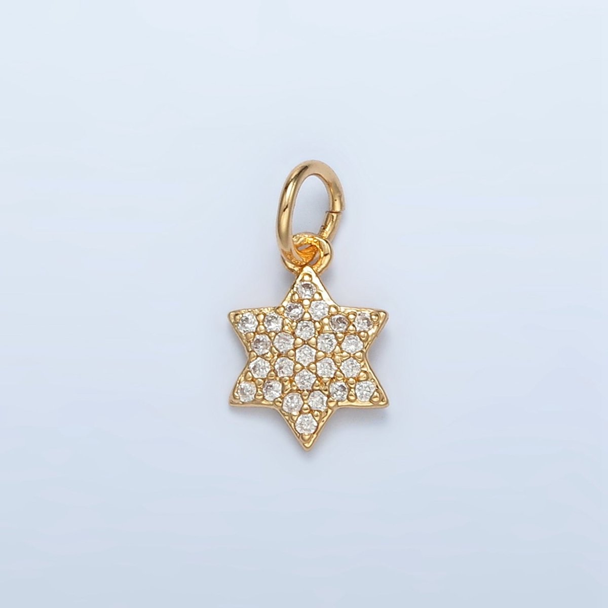 14K Gold Filled Micro Paved Star of David Religious Charm | M545