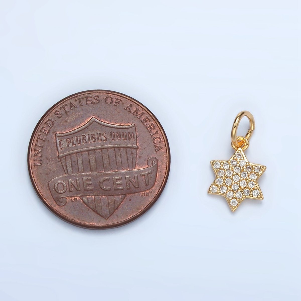 14K Gold Filled Micro Paved Star of David Religious Charm | M545