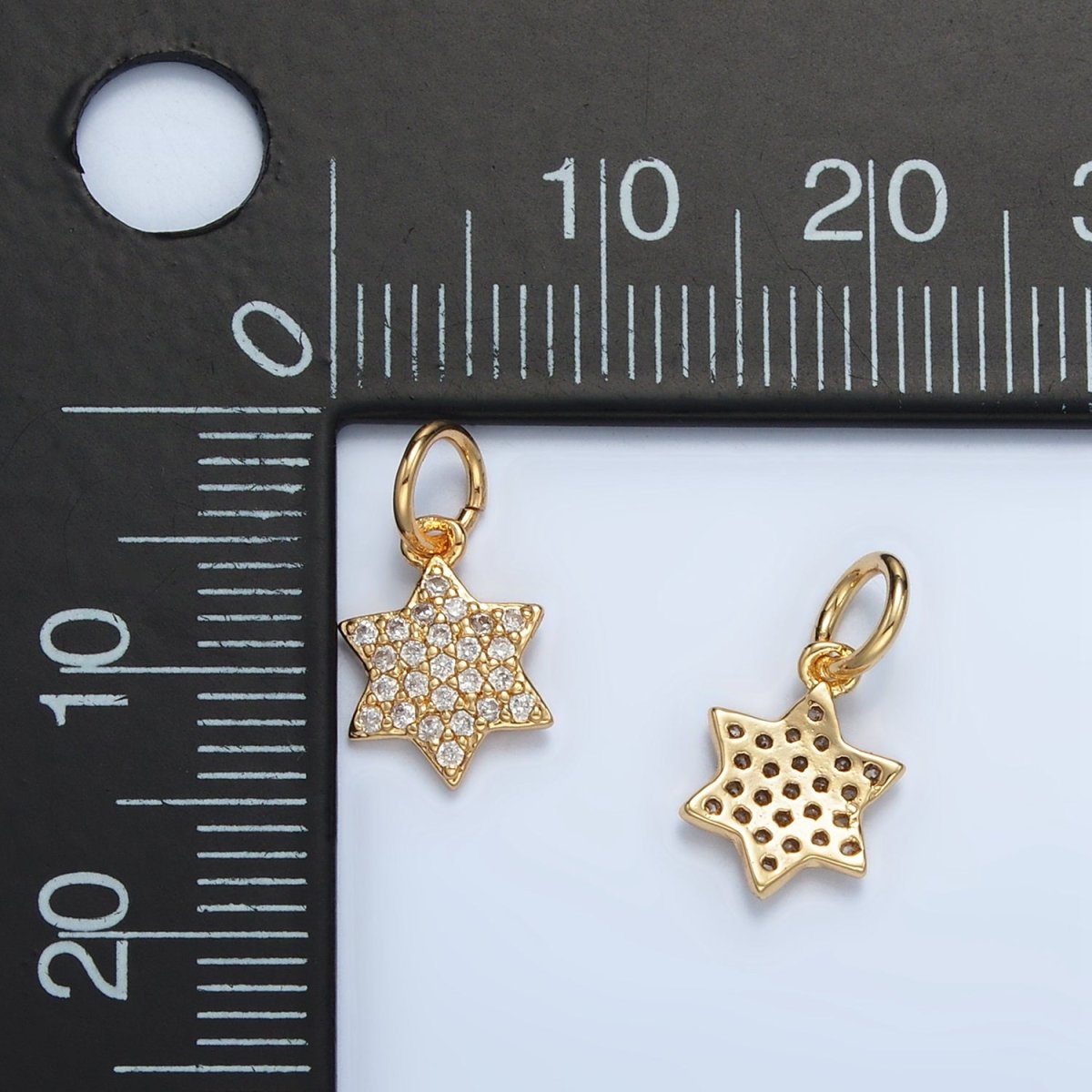 14K Gold Filled Micro Paved Star of David Religious Charm | M545