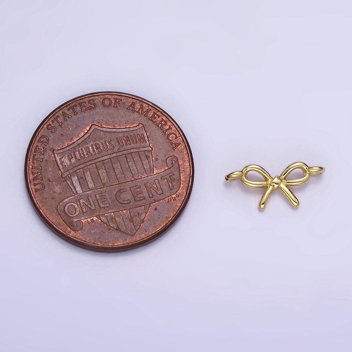 14K Gold Filled Mini Minimalist Bow Ribbon Connector | G391 SL-490