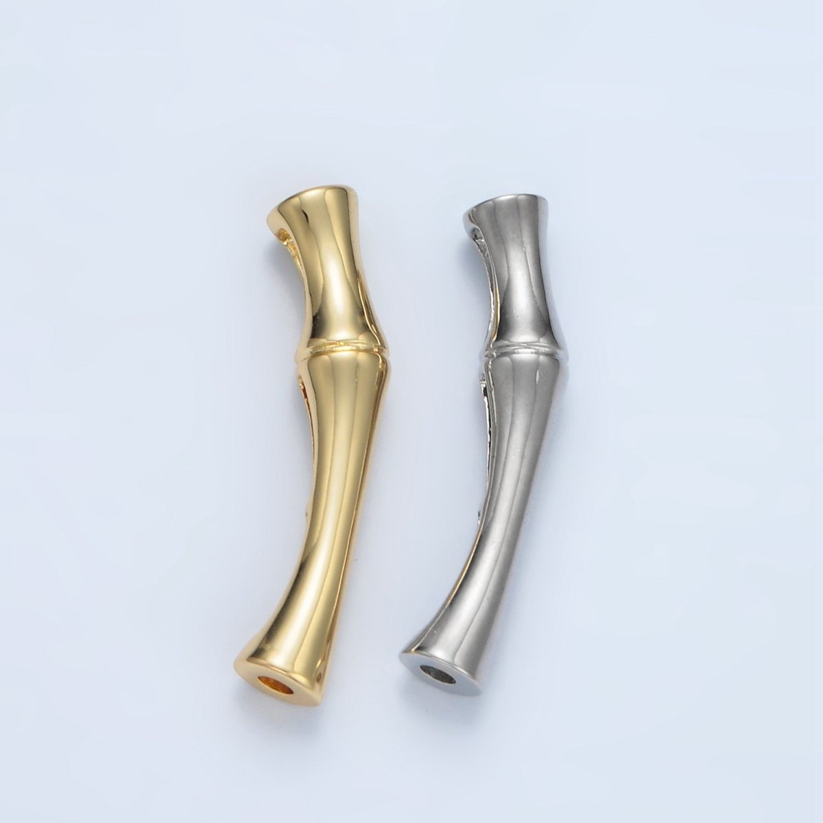 14K Gold Filled Minimalist Bamboo Plant Bead in Gold & Silver | B624