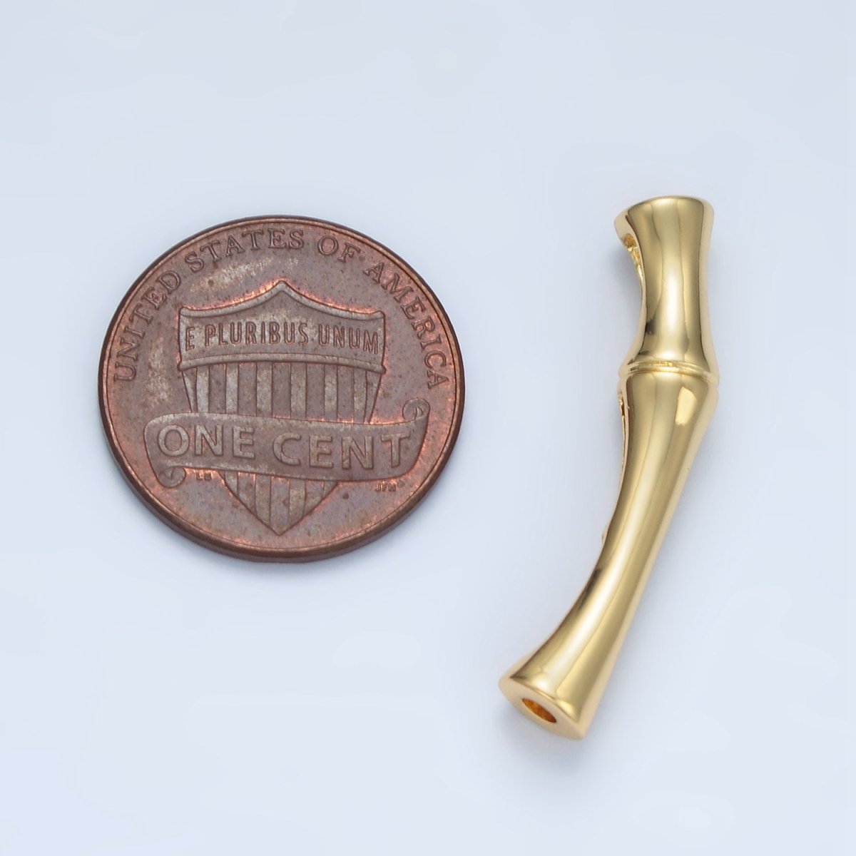 14K Gold Filled Minimalist Bamboo Plant Bead in Gold & Silver | B624