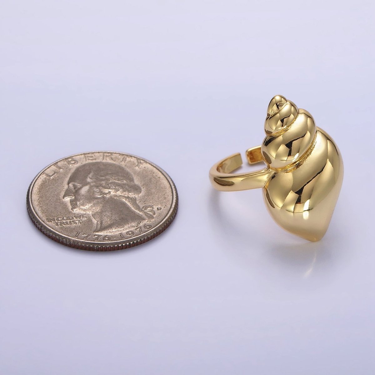 14K Gold Filled Minimalist Clam Sea Shell Ring | O307