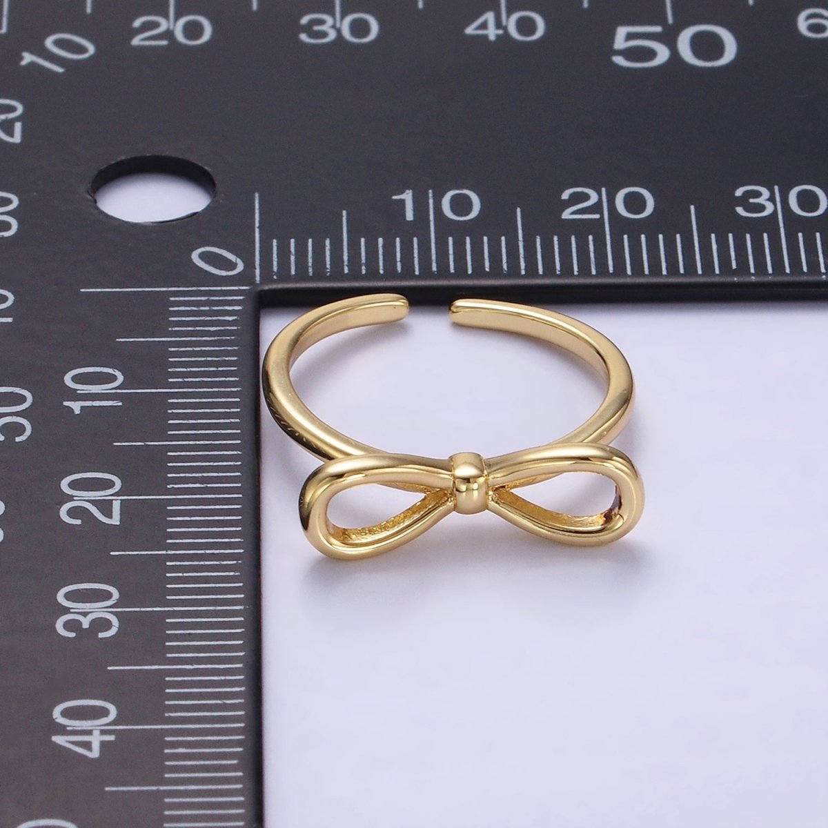 14K Gold Filled Minimalist Open Ribbon Bow Ring in Gold & Silver | O1386 O1387