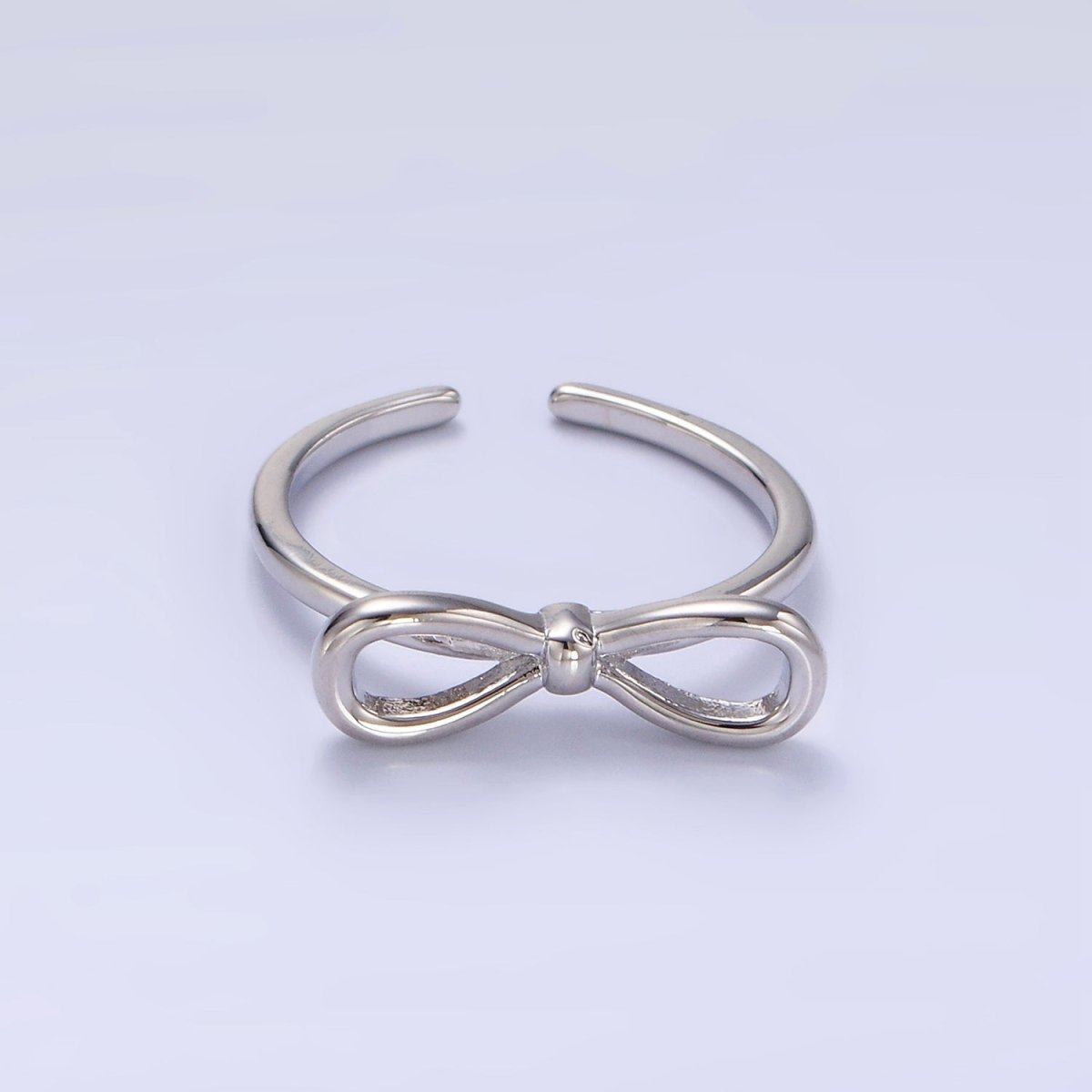 14K Gold Filled Minimalist Open Ribbon Bow Ring in Gold & Silver | O1386 O1387