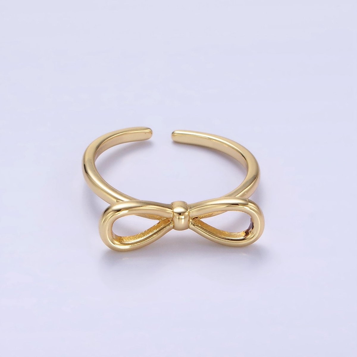 14K Gold Filled Minimalist Open Ribbon Bow Ring in Gold & Silver | O1386 O1387