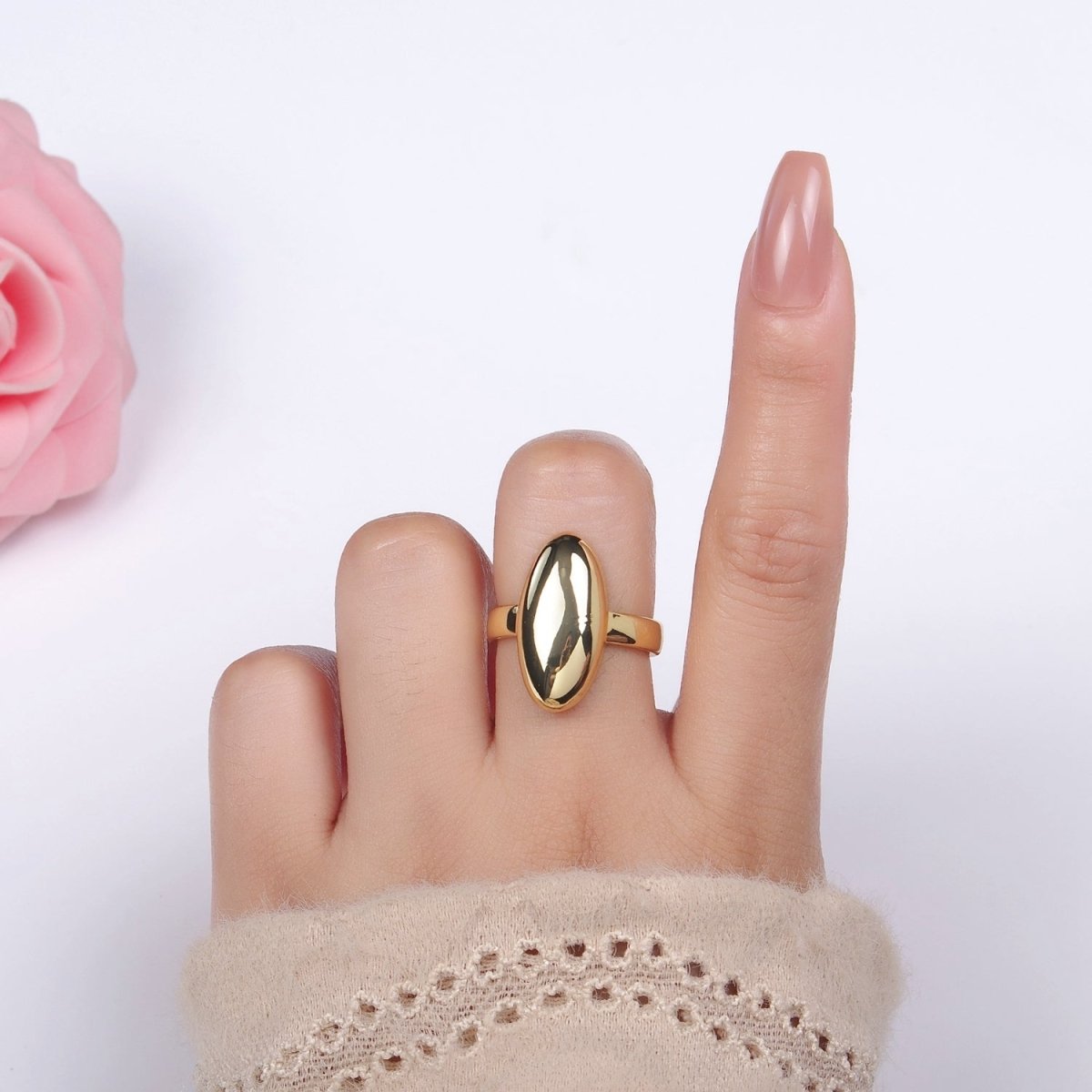 14K Gold Filled Minimalist Sphere Dome Ring | O339