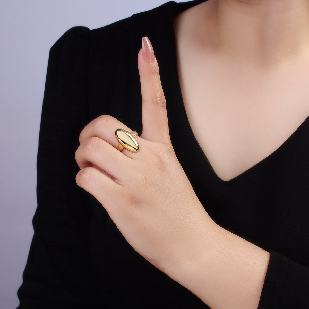 14K Gold Filled Minimalist Sphere Dome Ring | O339