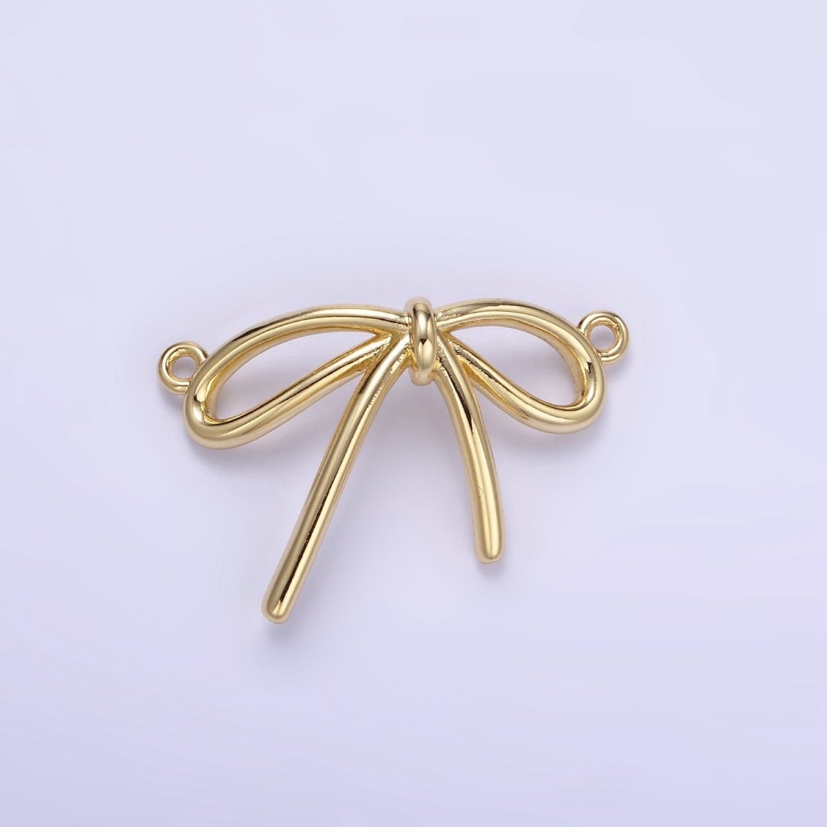 14K Gold Filled Minimalist Tied Ribbon Bow Connector in Gold & Silver | G497
