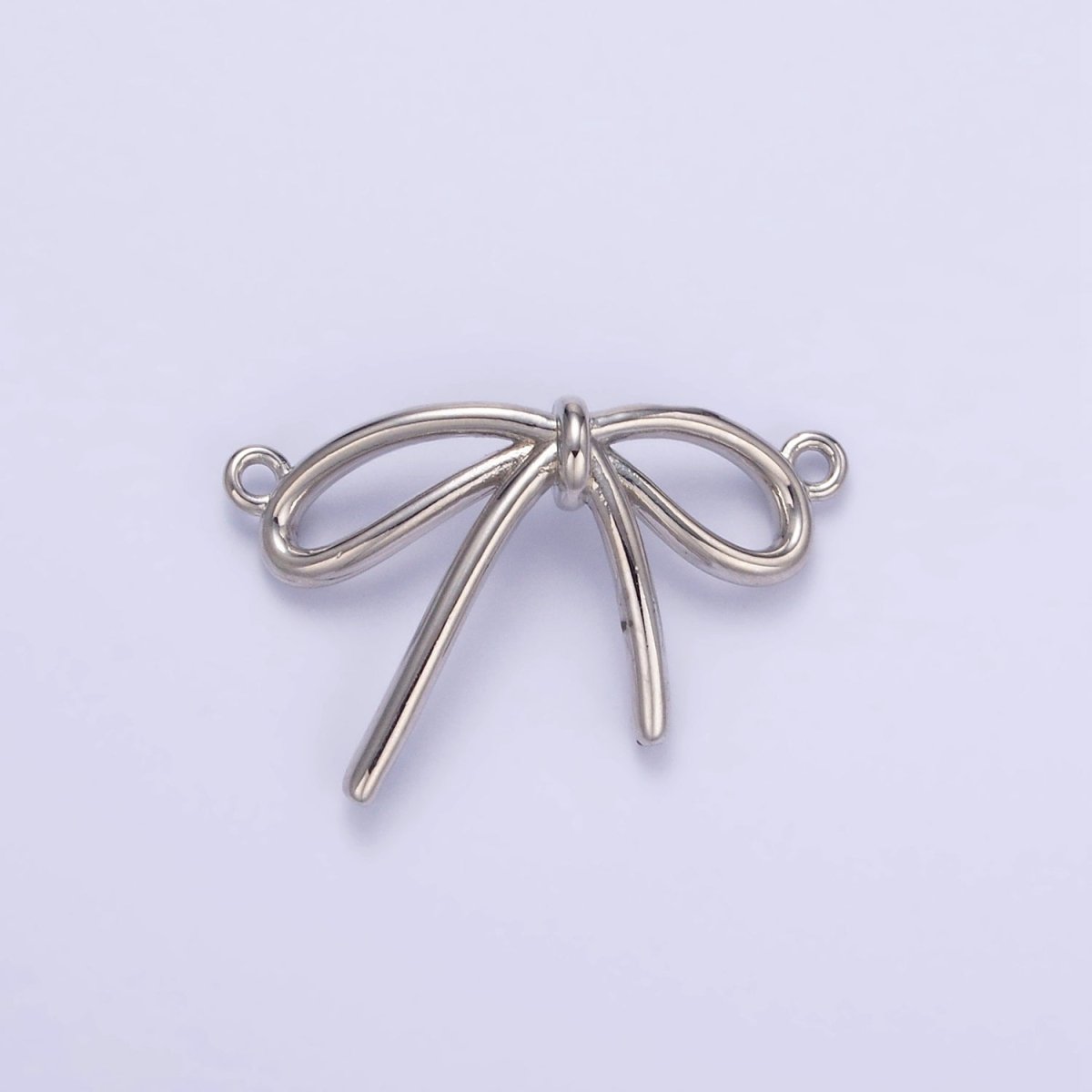14K Gold Filled Minimalist Tied Ribbon Bow Connector in Gold & Silver | G497