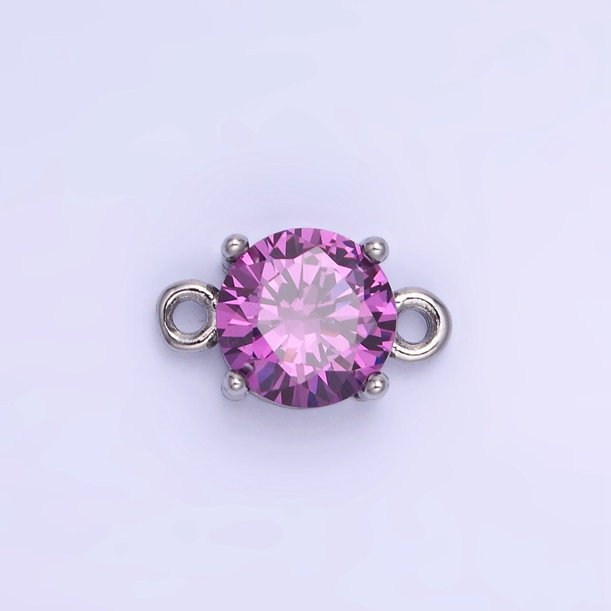14K Gold Filled Multifaceted CZ Round Connector in Gold & Silver | G394 - G405