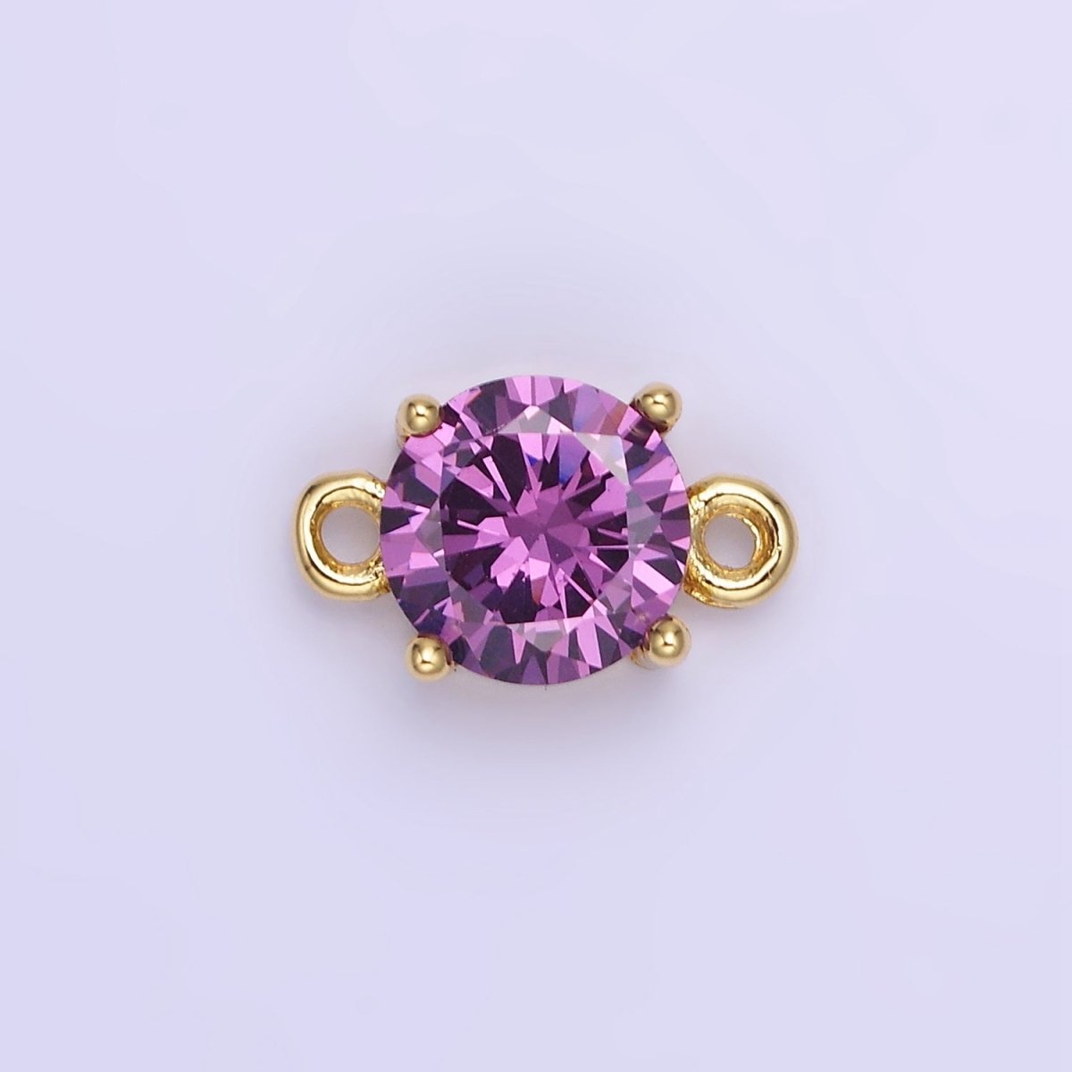 14K Gold Filled Multifaceted CZ Round Connector in Gold & Silver | G394 - G405