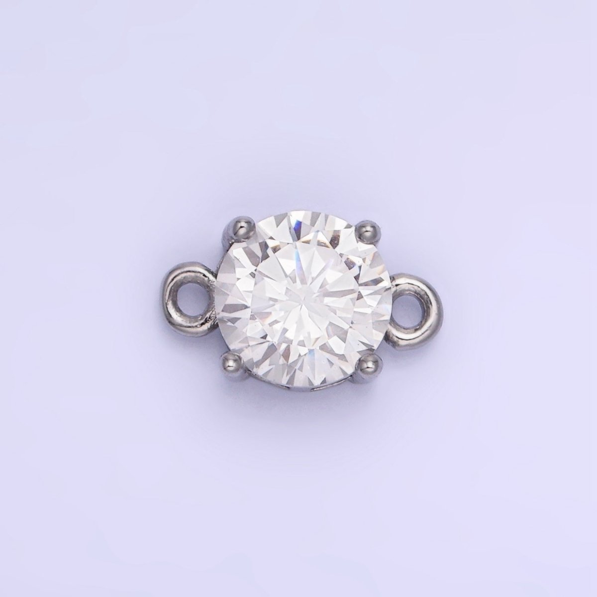 14K Gold Filled Multifaceted CZ Round Connector in Gold & Silver | G394 - G405