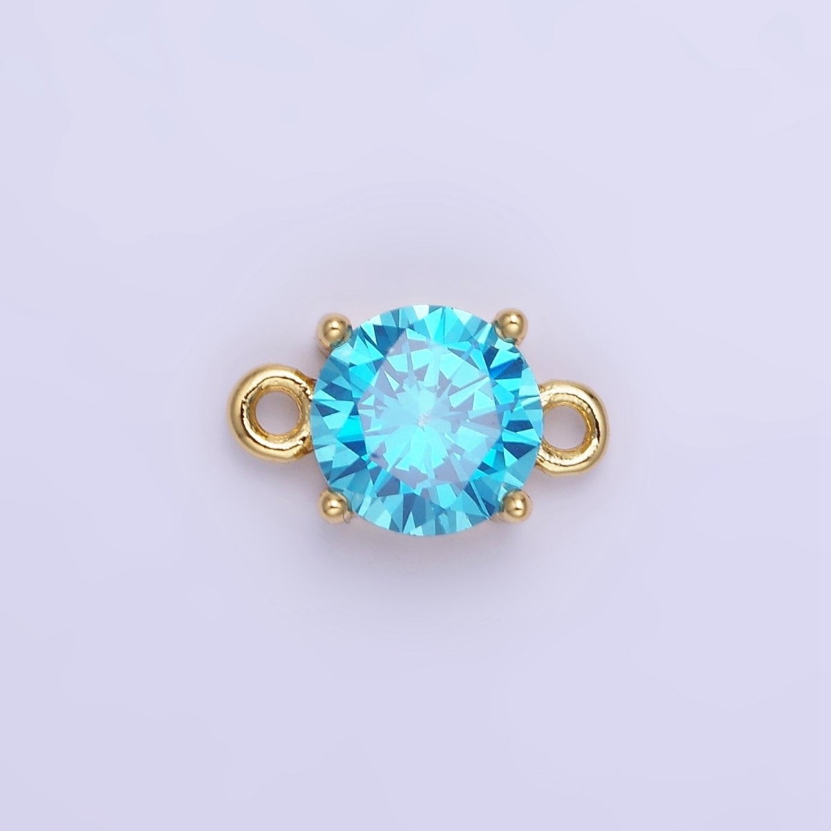 14K Gold Filled Multifaceted CZ Round Connector in Gold & Silver | G394 - G405