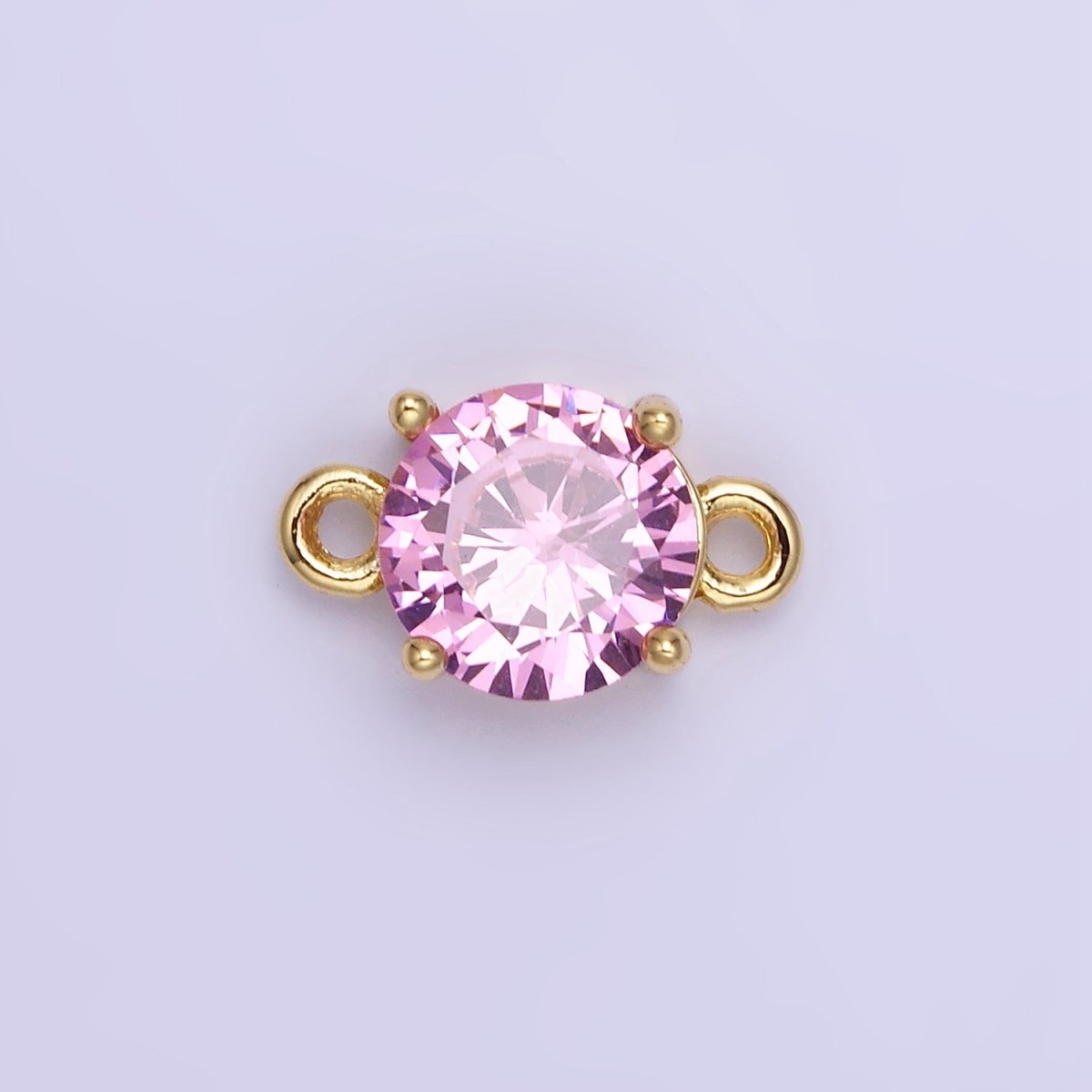 14K Gold Filled Multifaceted CZ Round Connector in Gold & Silver | G394 - G405