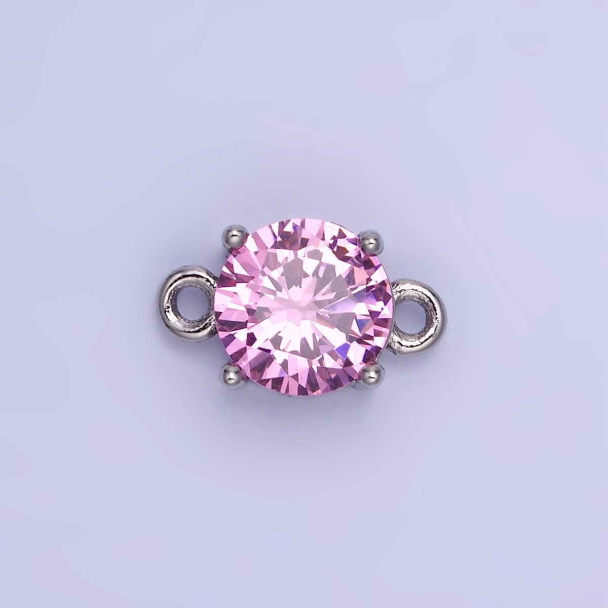 14K Gold Filled Multifaceted CZ Round Connector in Gold & Silver | G394 - G405