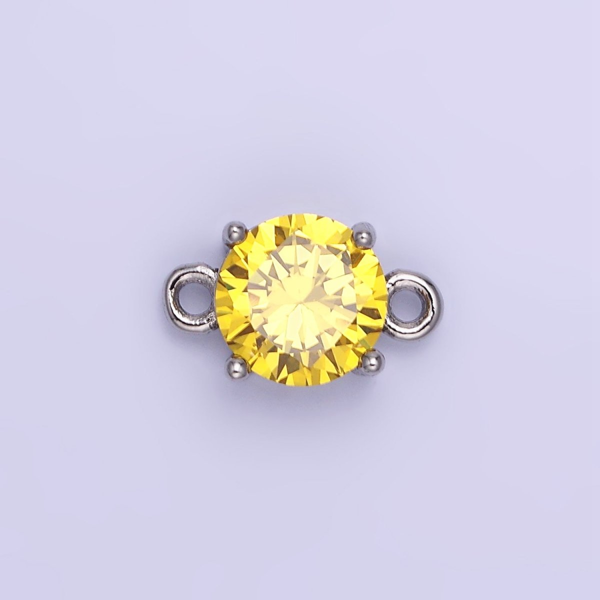 14K Gold Filled Multifaceted CZ Round Connector in Gold & Silver | G394 - G405
