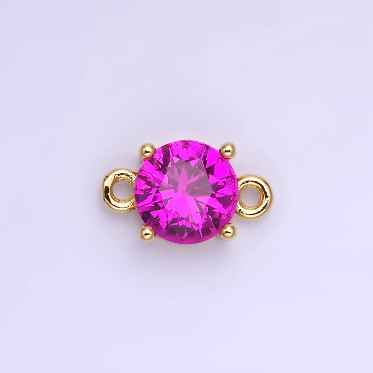 14K Gold Filled Multifaceted CZ Round Connector in Gold & Silver | G394 - G405