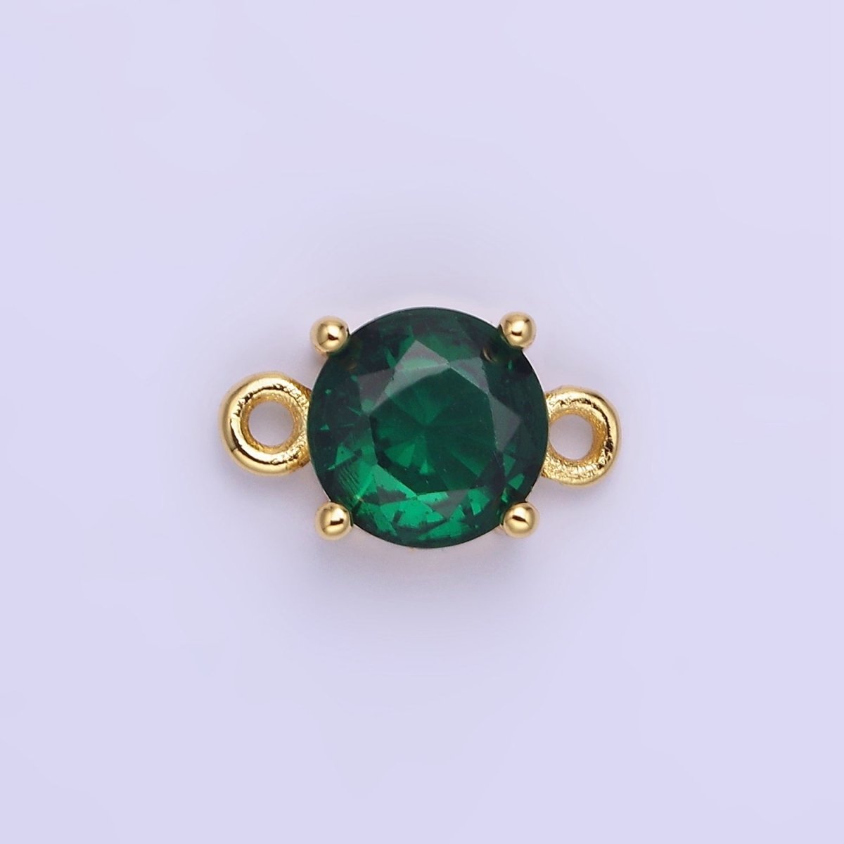 14K Gold Filled Multifaceted CZ Round Connector in Gold & Silver | G394 - G405