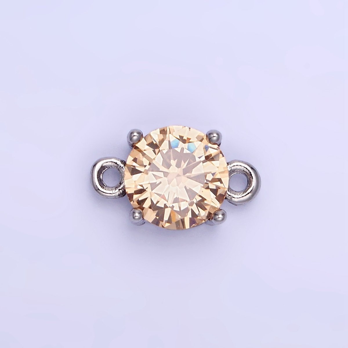 14K Gold Filled Multifaceted CZ Round Connector in Gold & Silver | G394 - G405