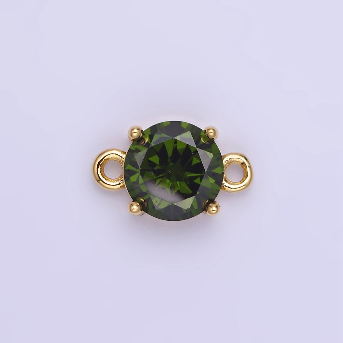 14K Gold Filled Multifaceted CZ Round Connector in Gold & Silver | G394 - G405